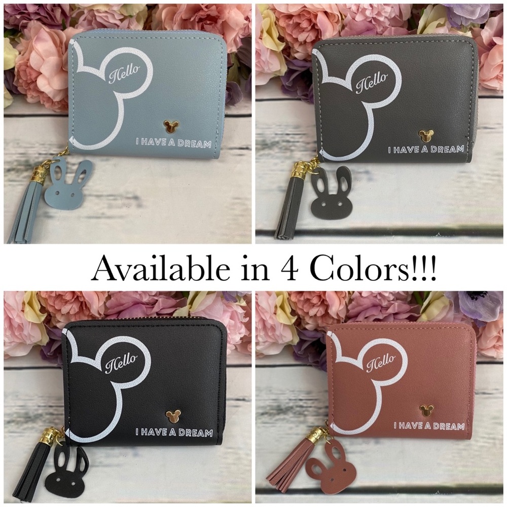 Vegan Leather Dusty Rose Mickey Mouse Coin Purse Wallet - Picture 10 of 10